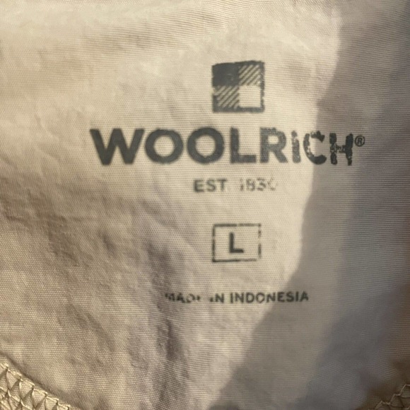 Woolrich Large 1/4 Snap Pullover Sweater Oatmeal Chest Pocket Mock Neck … - Picture 4 of 6
